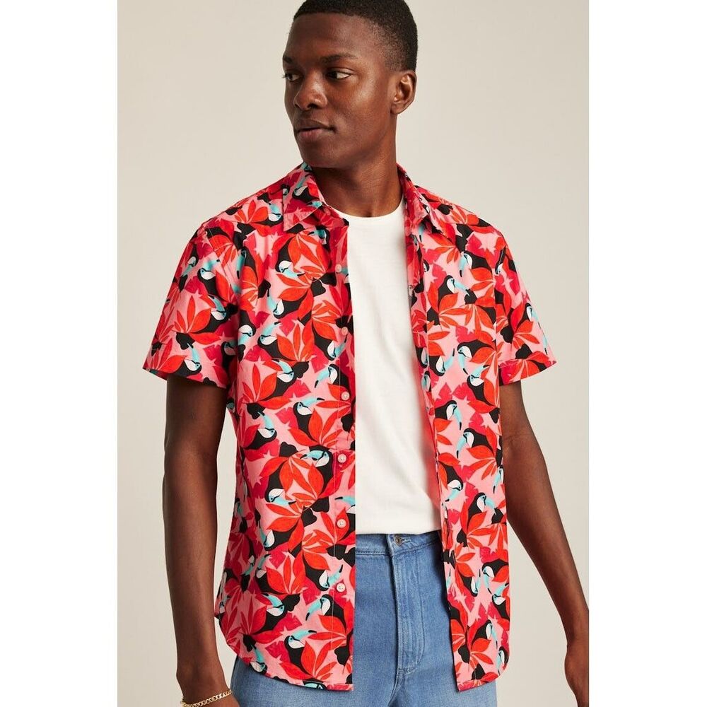 Bonobos Riviera Short Sleeve Men's Shirt Buttondown Athletic Fit Short M 274077